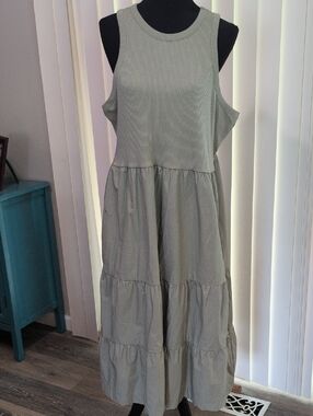 Maurices Olive Green Tiered Tank Dress